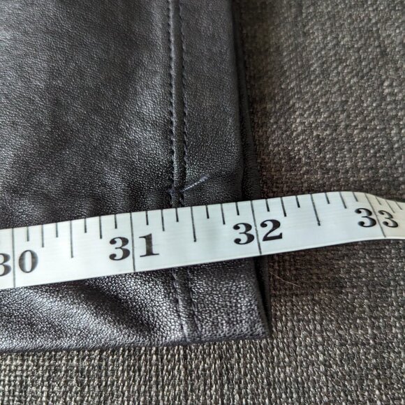 Milly Black Lamb Leather Skinny Leggings - Pull on Pants - Picture 13 of 15